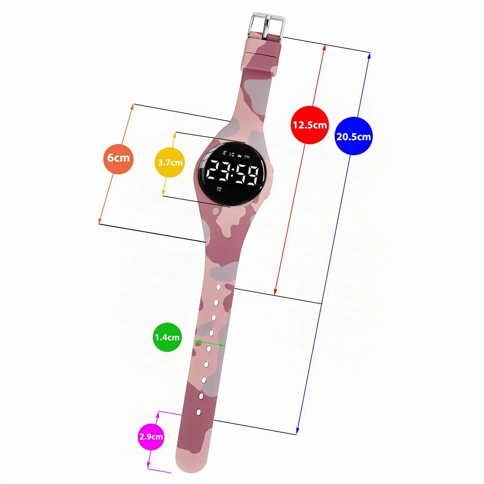 aswan watch Orologio Digitale Bambina Bambino con Contapassi,Calorie e Distanza senza App,Sveglia, Cronometro, Data, Luce-Orologio da polso Ragazza Ragazzo con Cinturino in Silicone - immagine 6