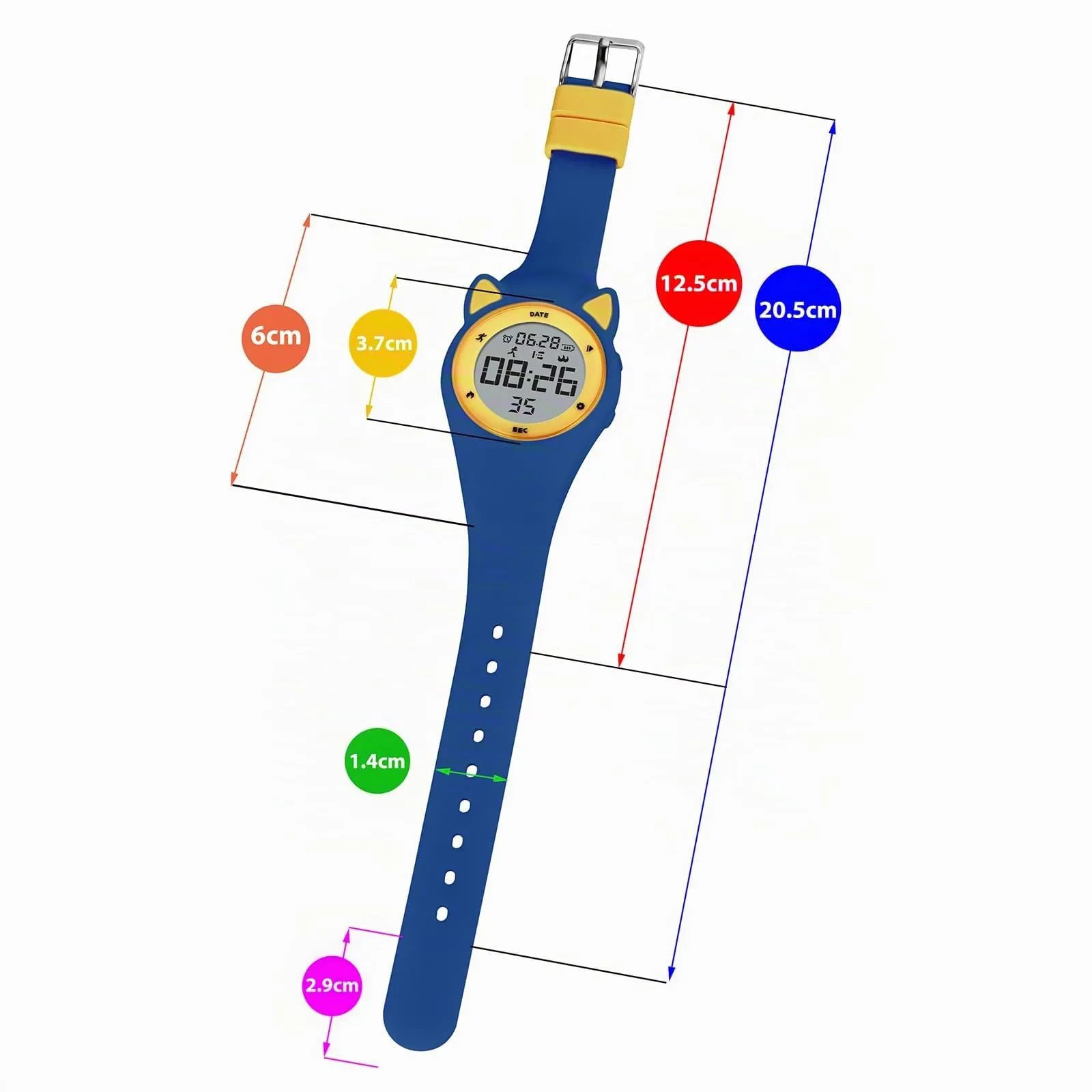 aswan watch Orologio Digitale Bambina Bambino con Contapassi,Calorie e Distanza senza App,Sveglia, Cronometro, Data, Luce-Orologio da polso Ragazza Ragazzo con Cinturino in Silicone - immagine 6