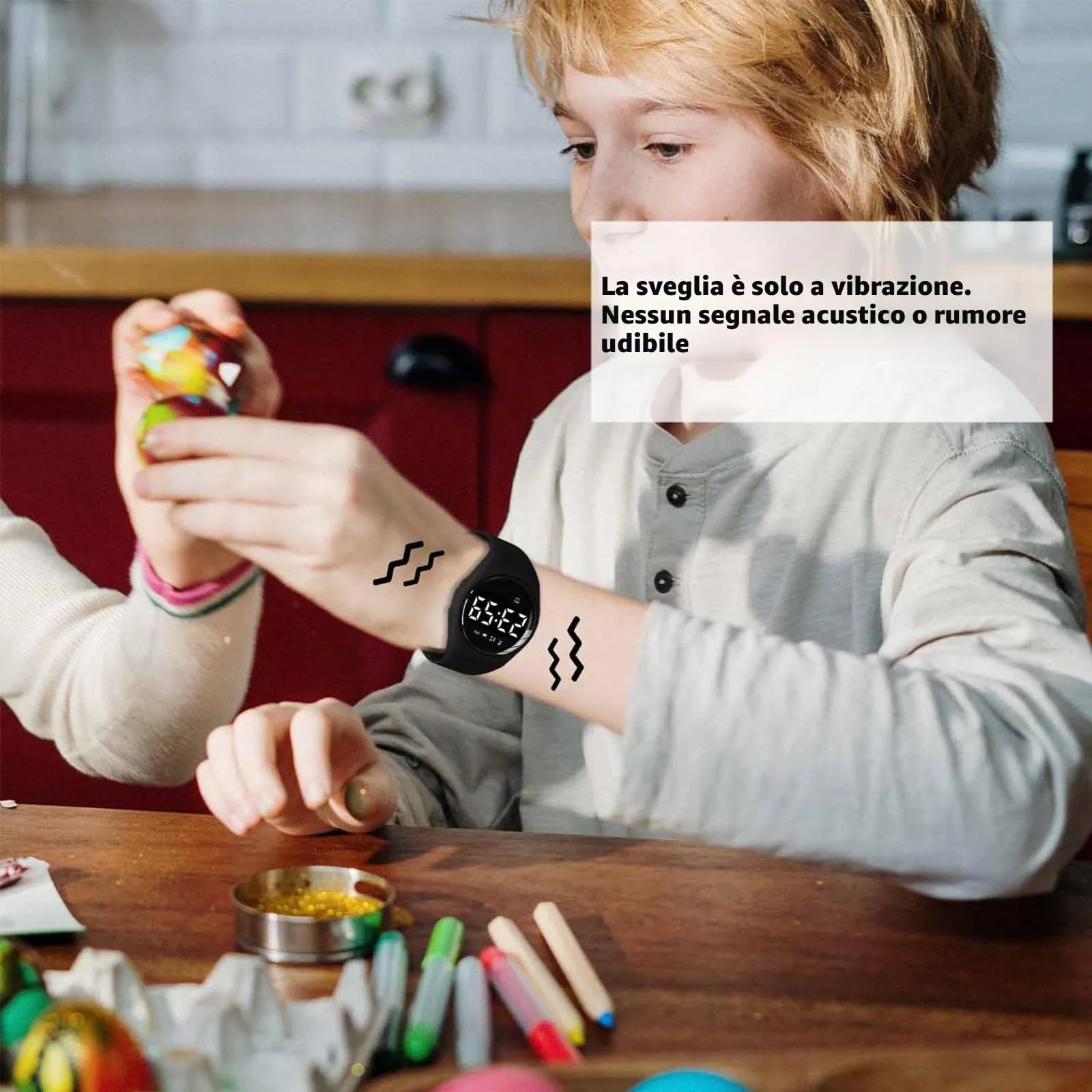 aswan watch Orologio Digitale Bambina Bambino con Contapassi,Calorie e Distanza senza App,Sveglia, Cronometro, Data, Luce-Orologio da polso Ragazza Ragazzo con Cinturino in Silicone - immagine 3