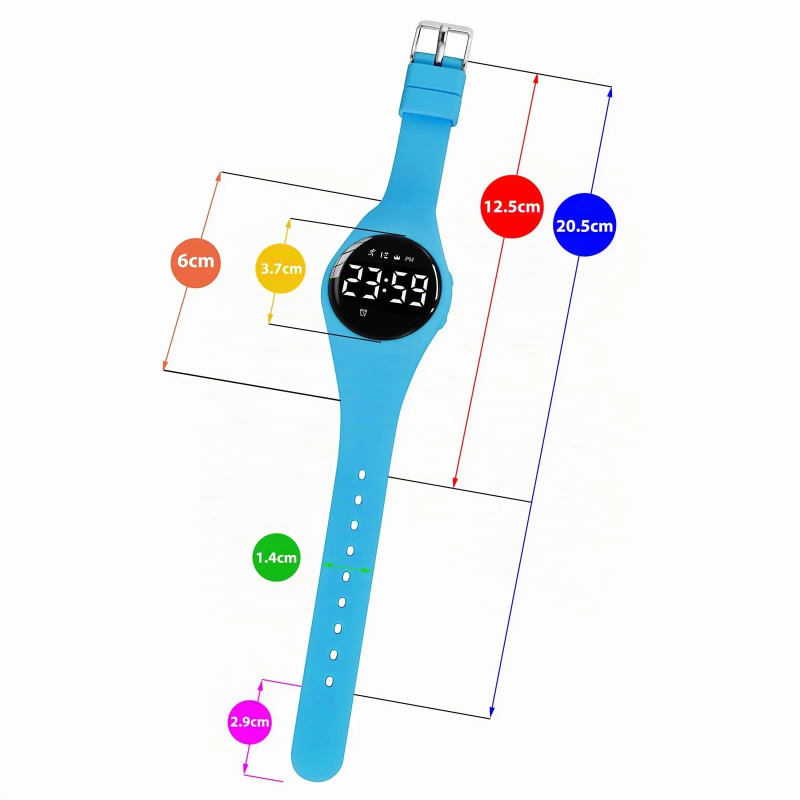 aswan watch Orologio Digitale Bambina Bambino con Contapassi,Calorie e Distanza senza App,Sveglia, Cronometro, Data, Luce-Orologio da polso Ragazza Ragazzo con Cinturino in Silicone - immagine 6