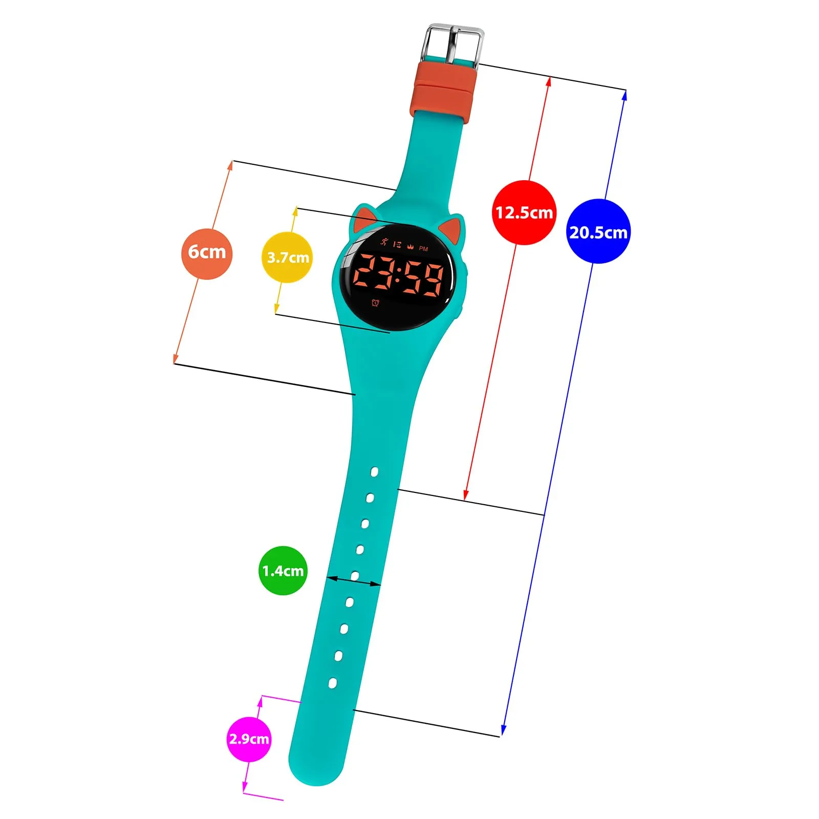 aswan watch Orologio Digitale Bambina Bambino con Contapassi,Calorie e Distanza senza App,Sveglia, Cronometro, Data, Luce-Orologio da polso Ragazza Ragazzo con Cinturino in Silicone - immagine 6