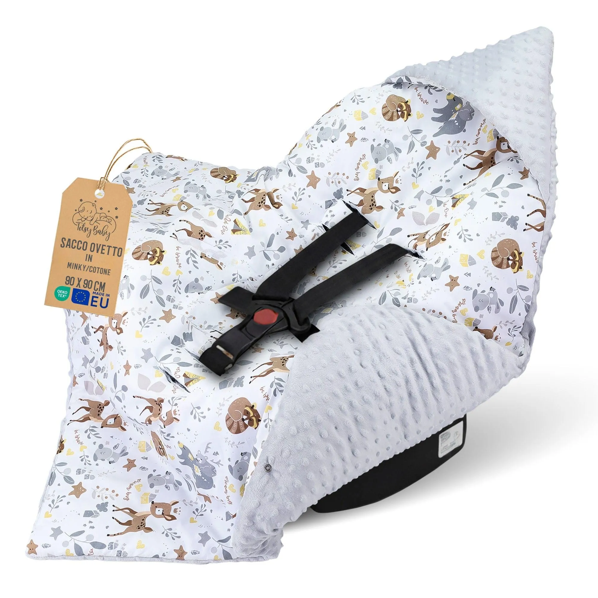 Copertina Minky passeggino neonato inverno 90×90 cm - immagine 1