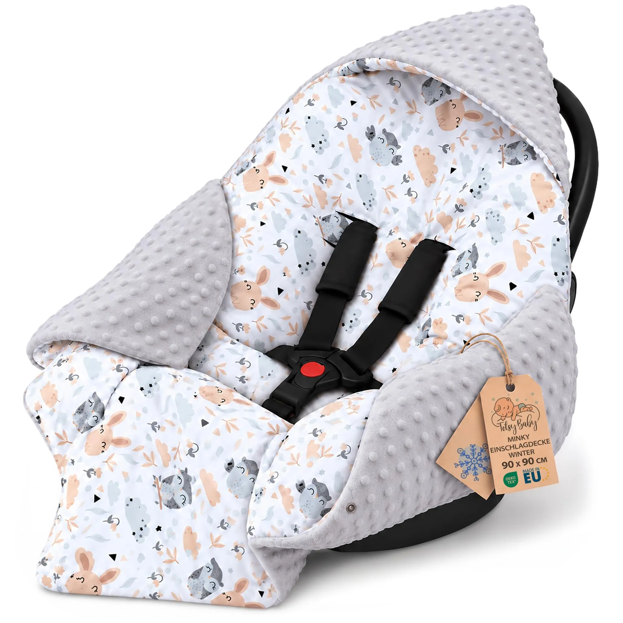Copertina Minky passeggino neonato inverno 90×90 cm - immagine 1