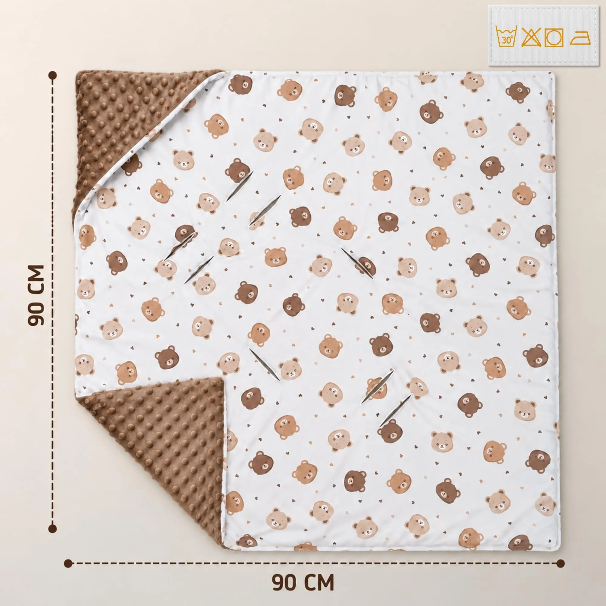 Copertina Minky passeggino neonato inverno 90×90 cm - immagine 2