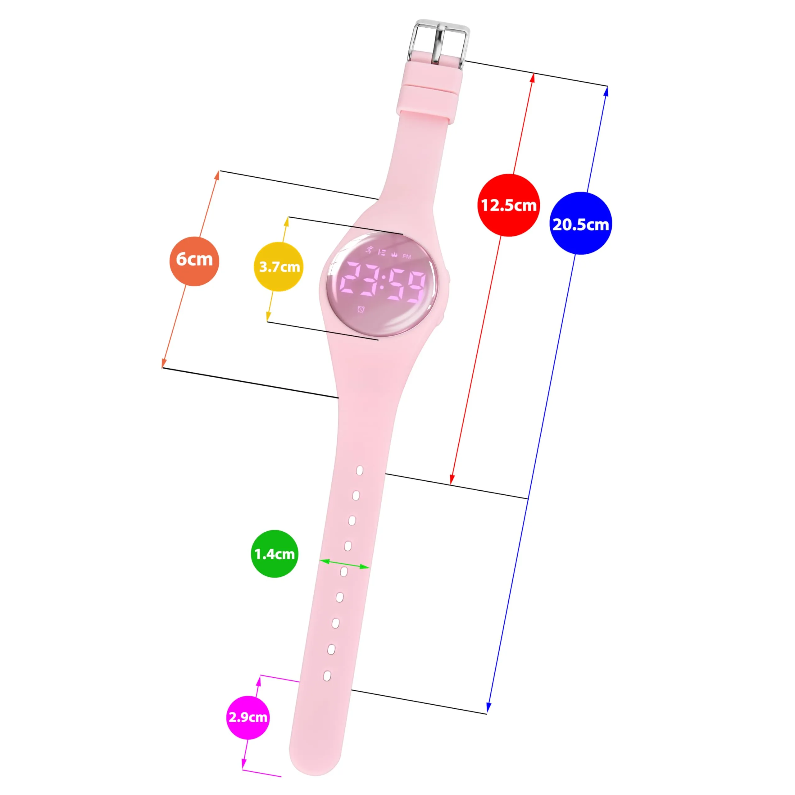 aswan watch Orologio Digitale Bambina Bambino con Contapassi,Calorie e Distanza senza App,Sveglia, Cronometro, Data, Luce-Orologio da polso Ragazza Ragazzo con Cinturino in Silicone - immagine 6