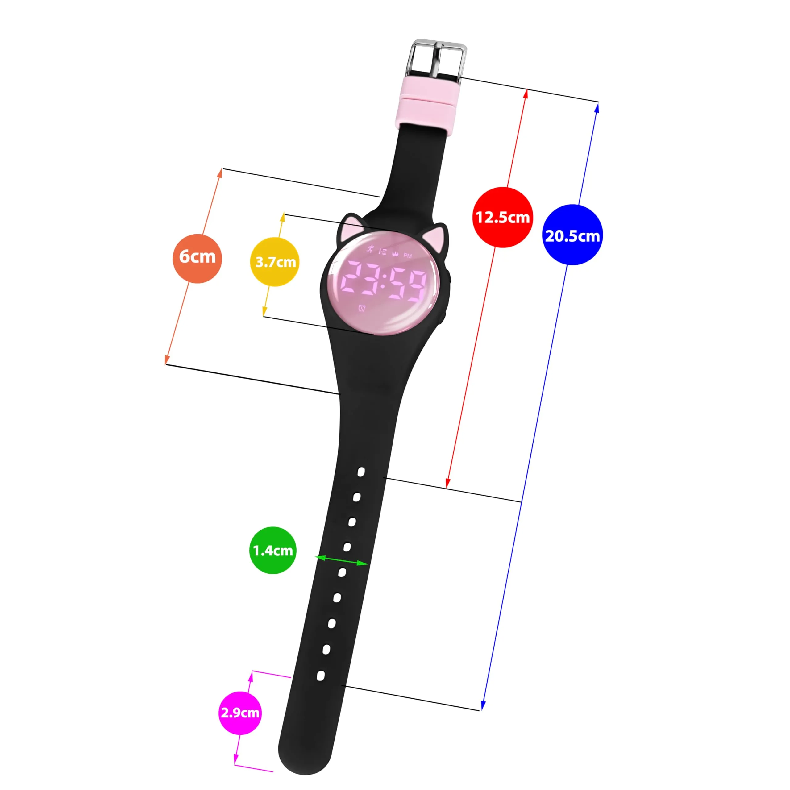 aswan watch Orologio Digitale Bambina Bambino con Contapassi,Calorie e Distanza senza App,Sveglia, Cronometro, Data, Luce-Orologio da polso Ragazza Ragazzo con Cinturino in Silicone - immagine 6