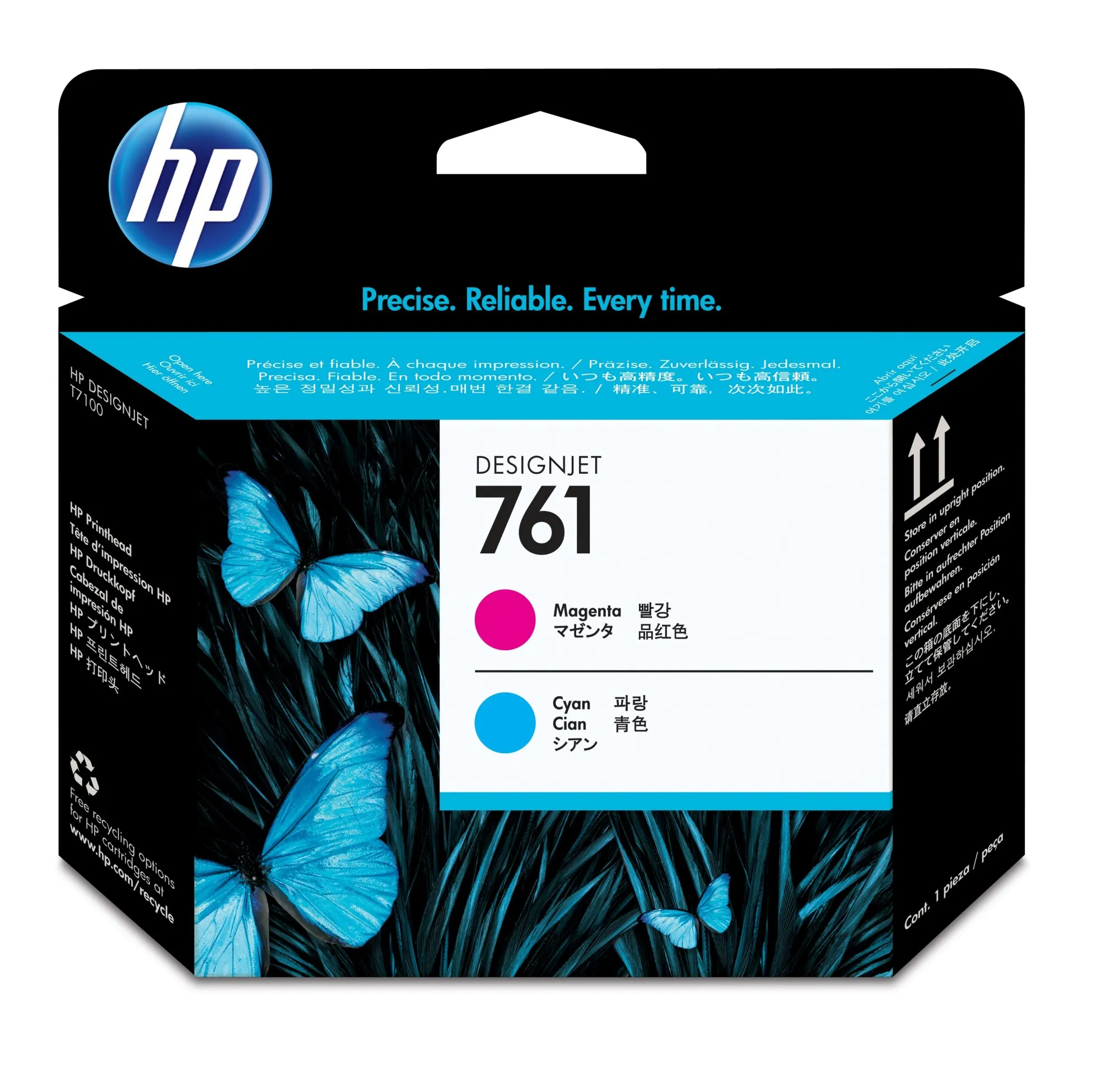 ORIGINALE HP Testina per stampa ciano / magenta CH646A 761 - immagine 1