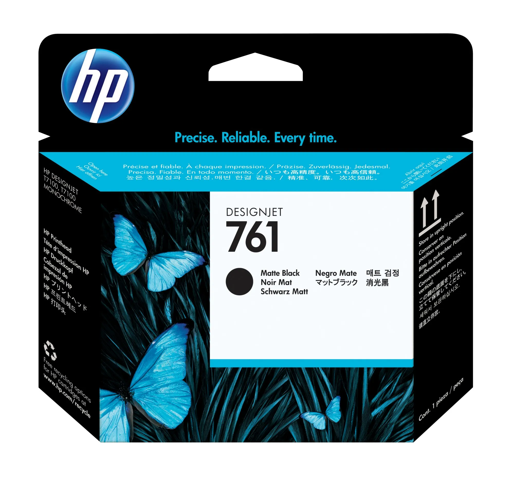 ORIGINALE HP Testina per stampa Nero (opaco) CH648A 761 - immagine 1