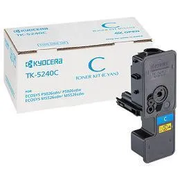 Kyocera Toner Ciano TK-5240C Per Ecosys P5026CDN/CDW/ECOSYS M5526CDN/CDW - Capacita 3000 Pagine In Formato A4 (ISO/IEC 19798) 1T02R7CNL0 - immagine 1