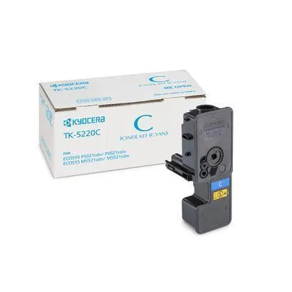 Kyocera Toner Ciano TK-5220C Per Ecosys P5021CDN/CDW/ECOSYS M5521CDN/CDW Capacità Standard 1200 Pagine In Formato A4 (ISO/IEC 19798) 1T02R9CNL1 - immagine 1