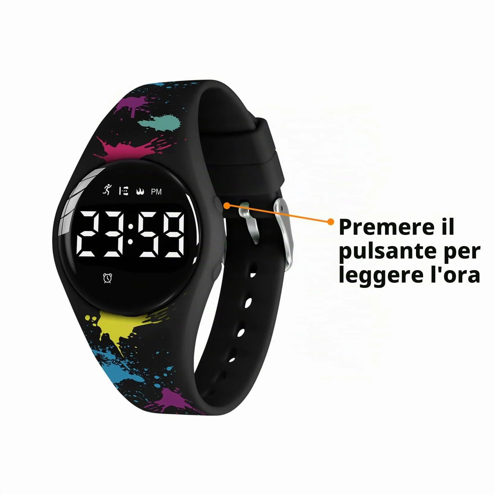 aswan watch Orologio Digitale Bambina Bambino con Contapassi,Calorie e Distanza senza App,Sveglia, Cronometro, Data, Luce-Orologio da polso Ragazza Ragazzo con Cinturino in Silicone - immagine 5