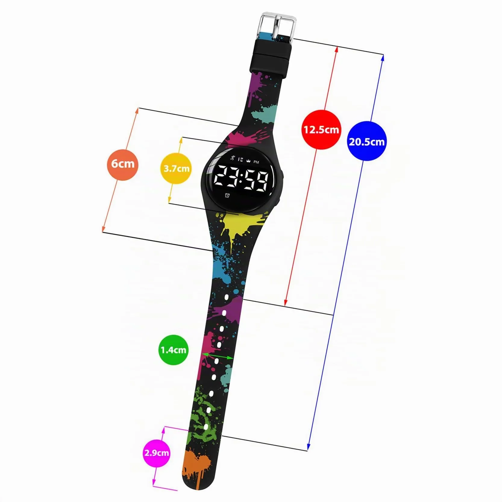 aswan watch Orologio Digitale Bambina Bambino con Contapassi,Calorie e Distanza senza App,Sveglia, Cronometro, Data, Luce-Orologio da polso Ragazza Ragazzo con Cinturino in Silicone - immagine 6