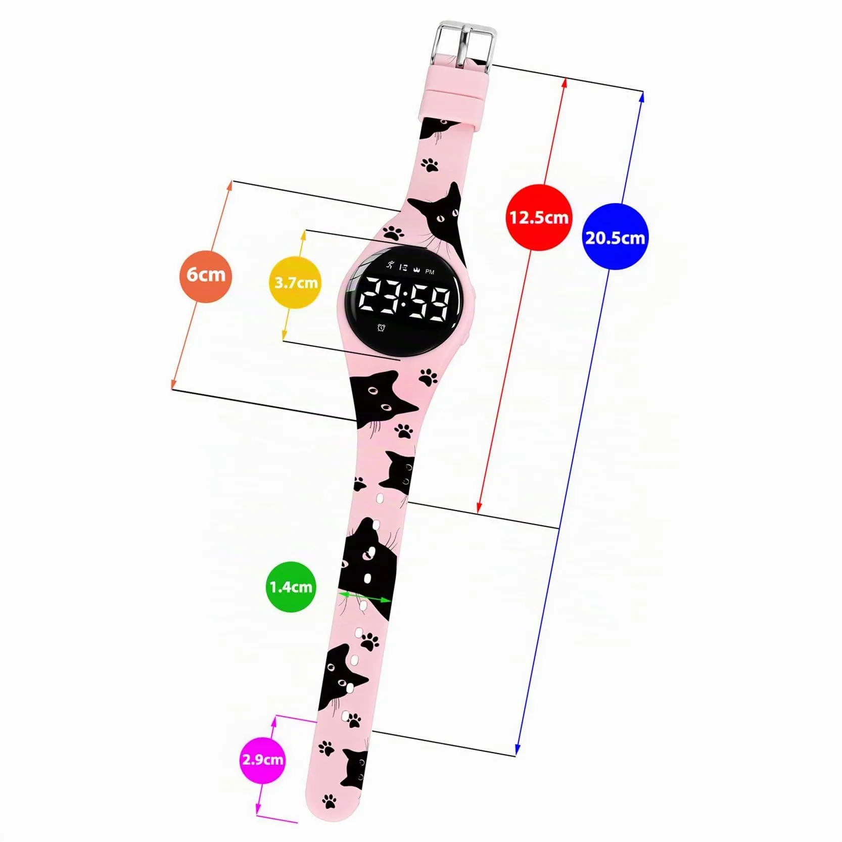aswan watch Orologio Digitale Bambina Bambino con Contapassi,Calorie e Distanza senza App,Sveglia, Cronometro, Data, Luce-Orologio da polso Ragazza Ragazzo con Cinturino in Silicone - immagine 6
