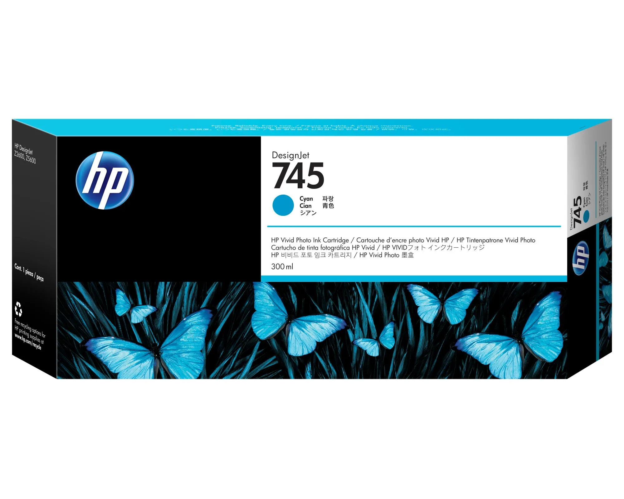 HP Cartuccia d'inchiostro ciano F9K03A 745 300ml - immagine 1