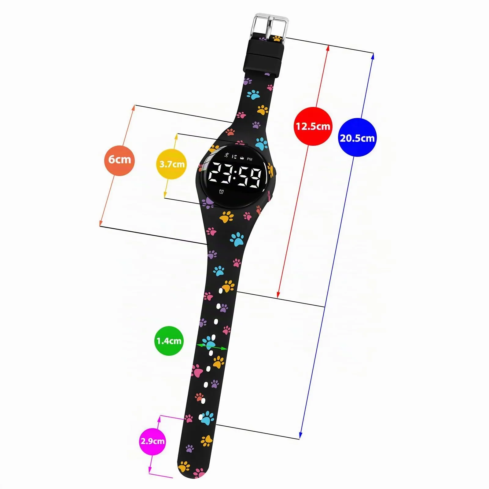 aswan watch Orologio Digitale Bambina Bambino con Contapassi,Calorie e Distanza senza App,Sveglia, Cronometro, Data, Luce-Orologio da polso Ragazza Ragazzo con Cinturino in Silicone - immagine 6