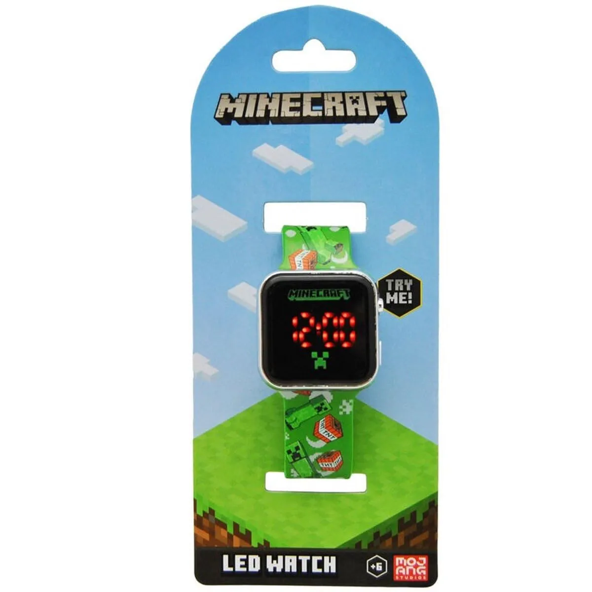 Orologio Minecraft Bambino Digitale LED, Cinturino Silicone Verde 22 cm - immagine 6
