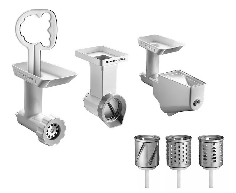 KitchenAid Set di 3 Accessori Tritatutto + Passaverdure + Grattugia 5ksm2fppc - immagine 1
