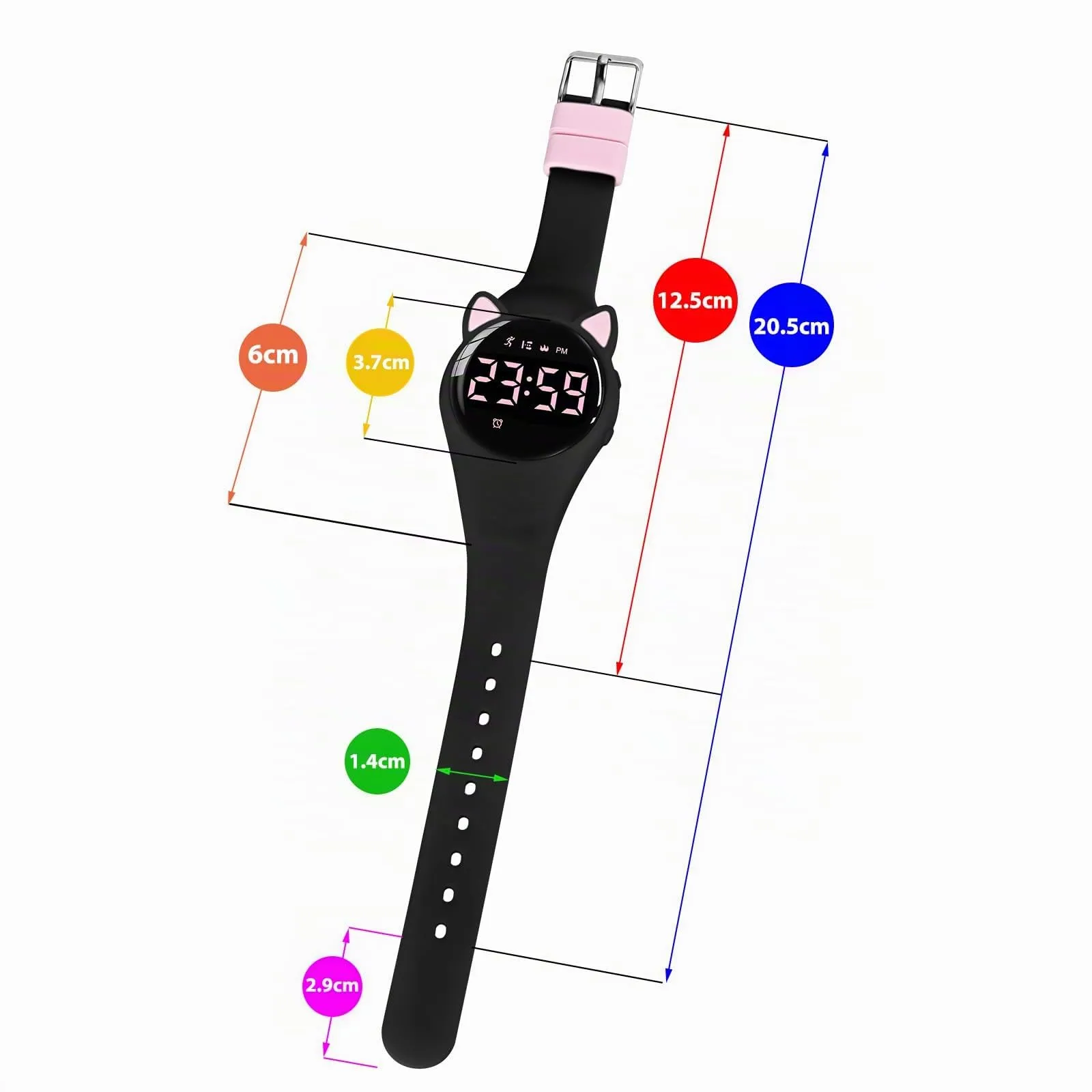 aswan watch Orologio Digitale Bambina Bambino con Contapassi,Calorie e Distanza senza App,Sveglia, Cronometro, Data, Luce-Orologio da polso Ragazza Ragazzo con Cinturino in Silicone - immagine 6