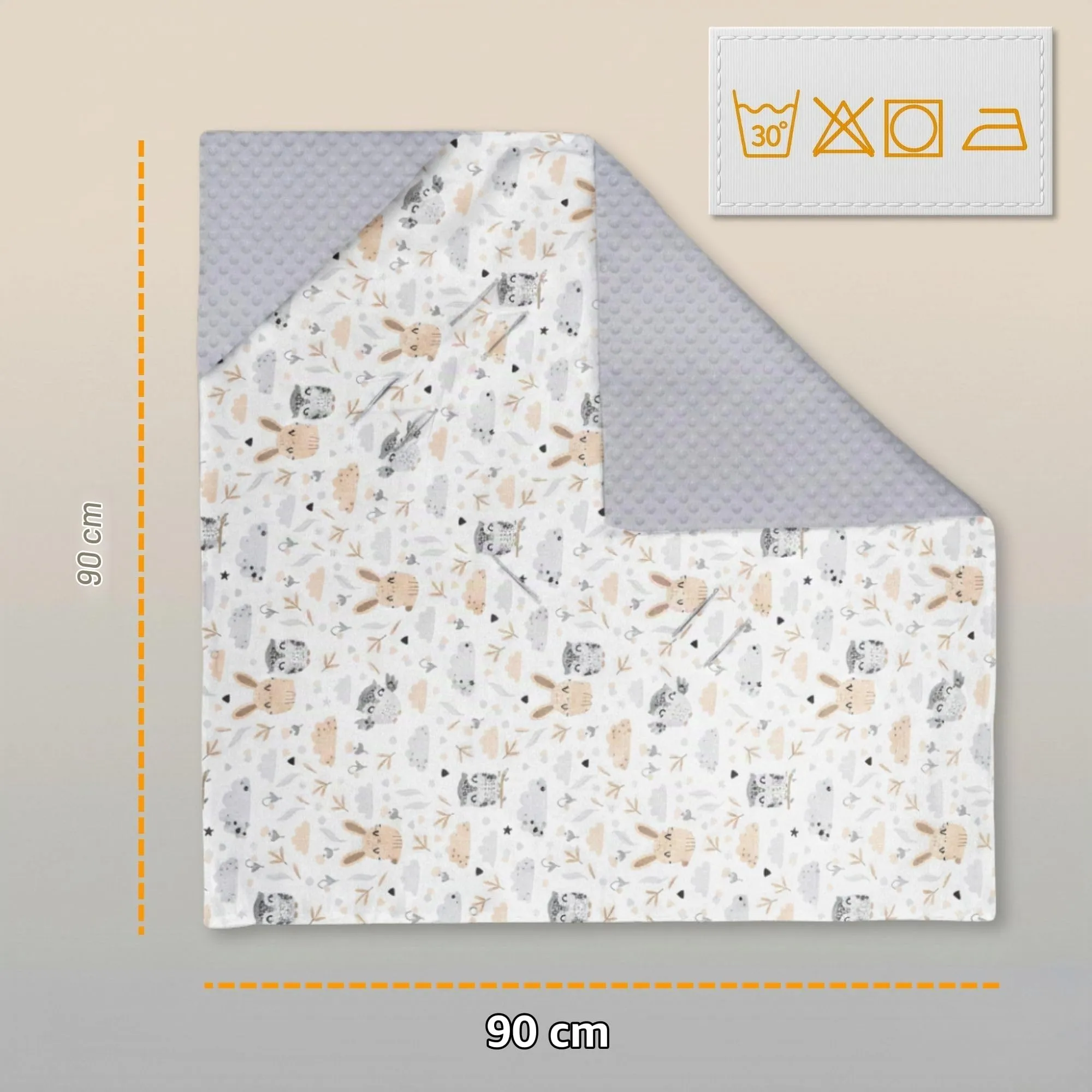 Copertina Minky passeggino neonato inverno 90×90 cm - immagine 2