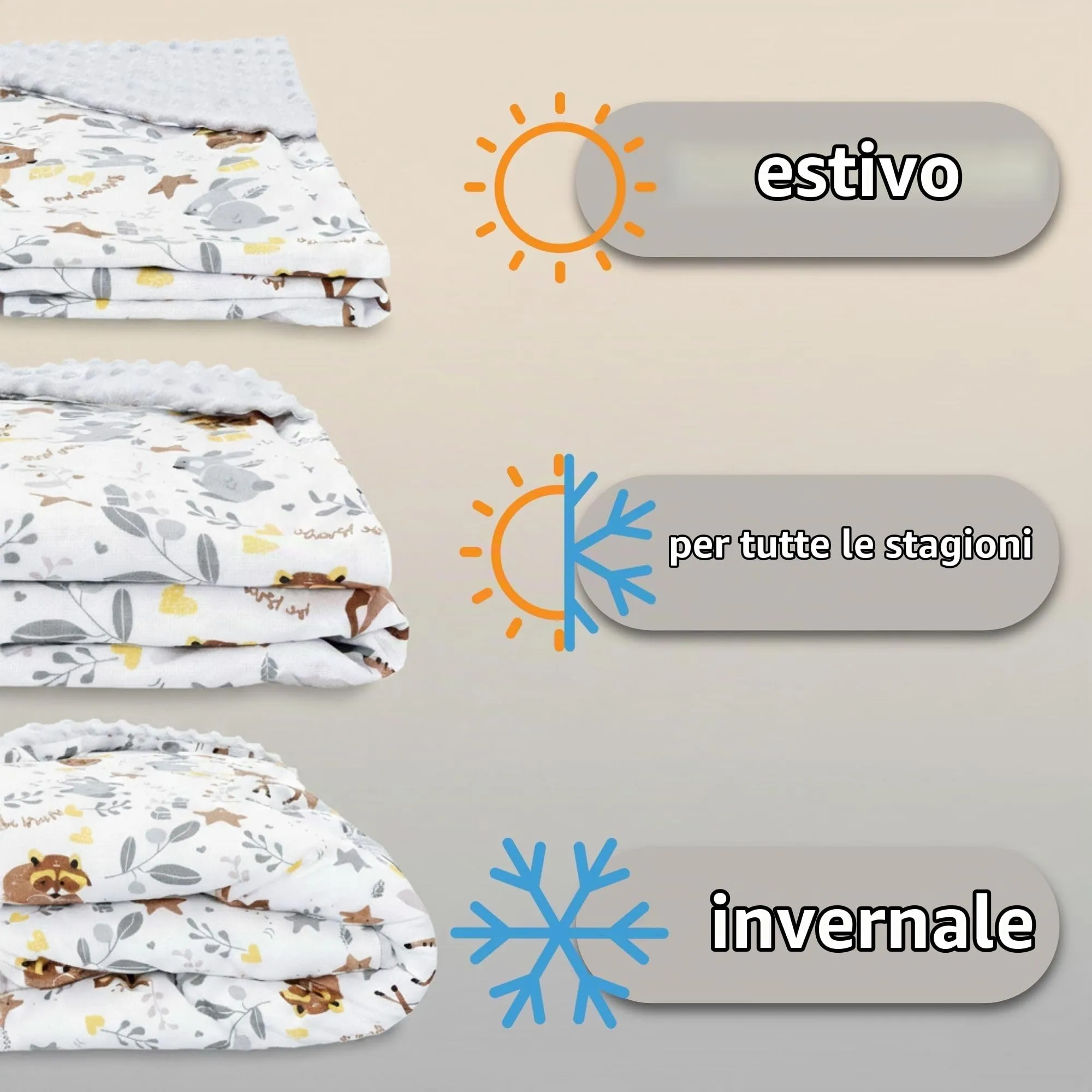 Copertina Minky passeggino neonato inverno 90×90 cm - immagine 3
