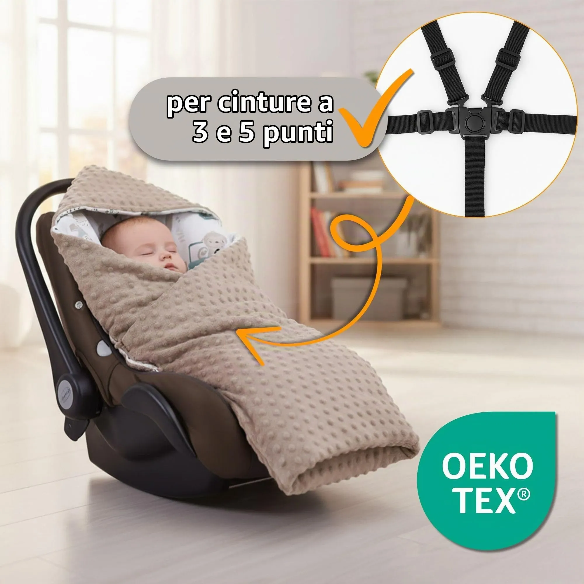 Copertina Minky passeggino neonato inverno 90×90 cm - immagine 5