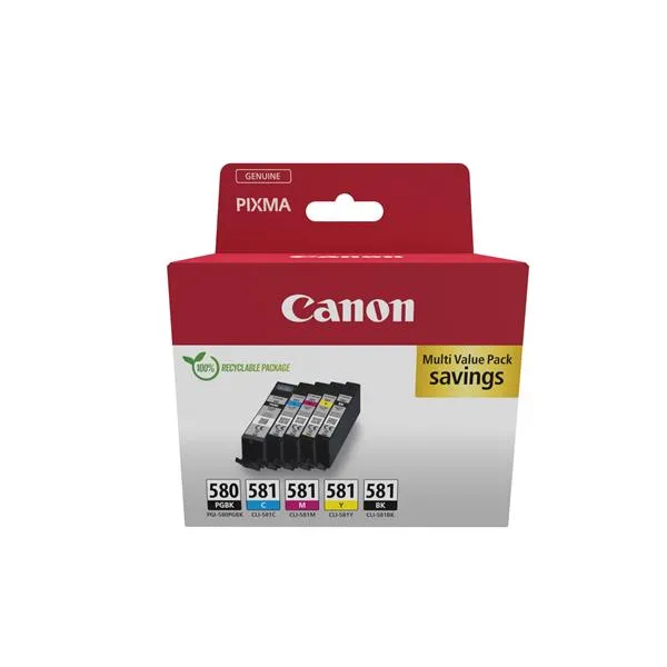 Canon PGI-580/CLI-581 PGBK/C/M/Y/BK Multi Sec - Ex Cod 2078C006 2078C008AA - immagine 1