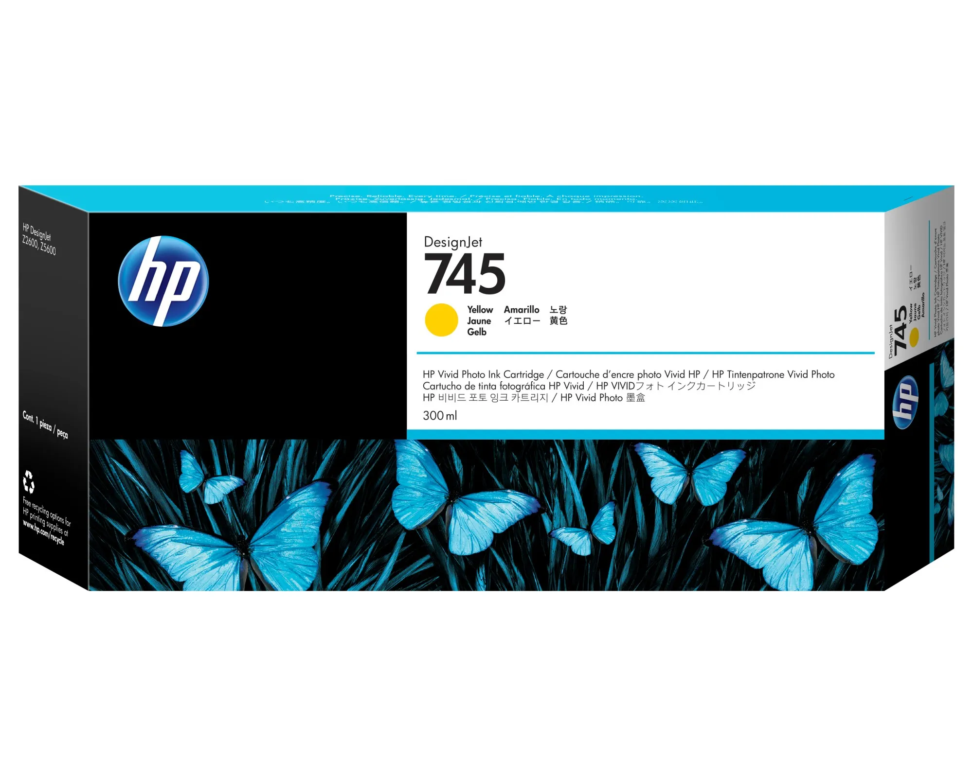ORIGINALE HP Cartuccia d'inchiostro giallo F9K02A 745 300ml - immagine 1