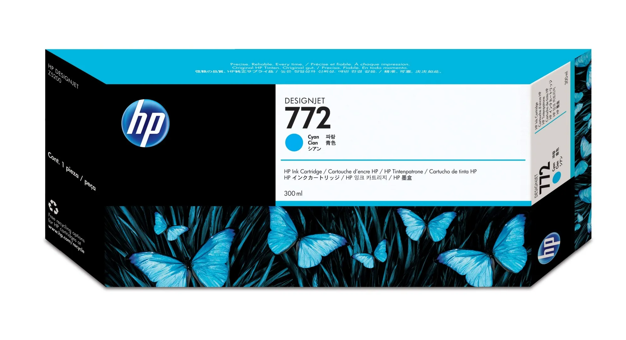 ORIGINALE HP Cartuccia d'inchiostro ciano CN636A 772 300ml inchiostro HP Vivera pigmentato - immagine 1