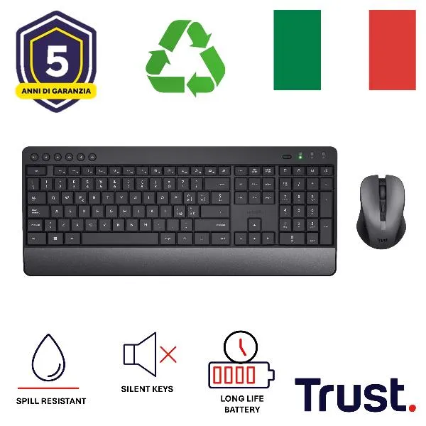 Trust Trezo Eco Wireless Deskset It 24530TRS - immagine 1