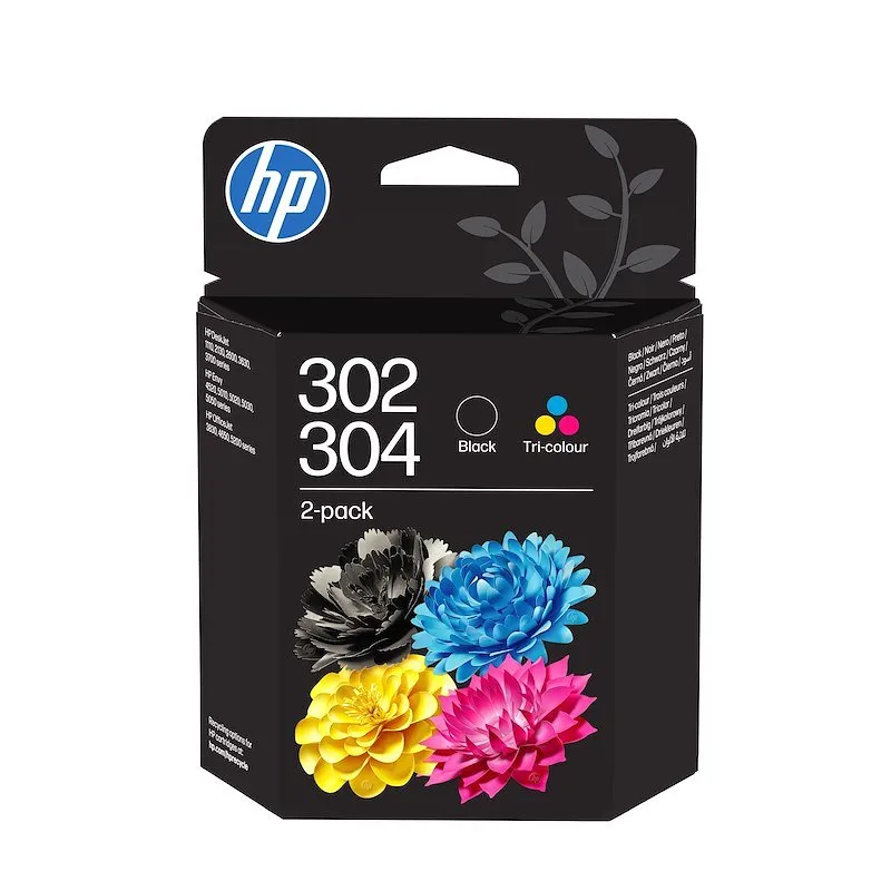 Hp Confezione da 2 cartucce di inchiostro tricromia e nero 302/304 - immagine 1
