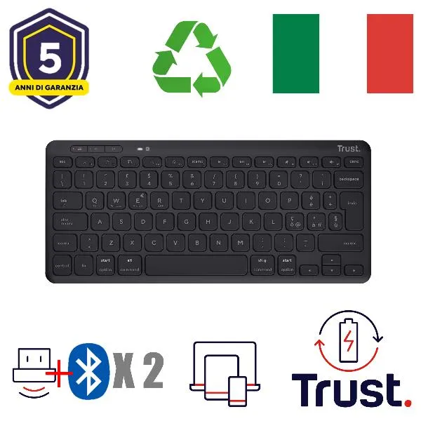 Trust Lyra Compact Wireless Keyboard It 24708 - immagine 1