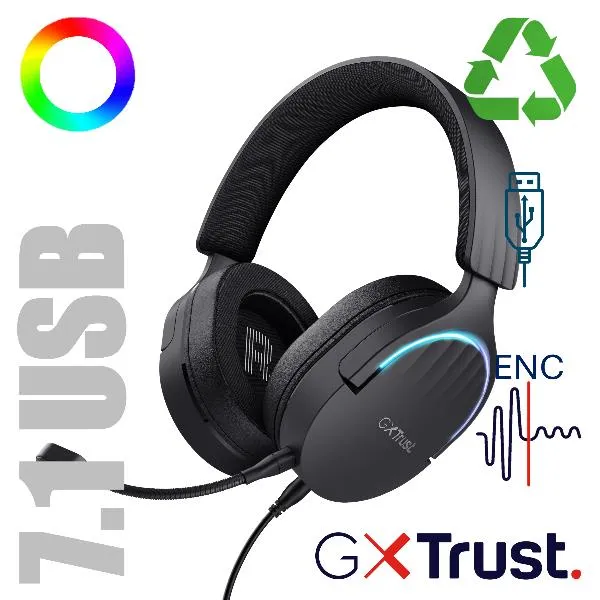 Trust GXT490 Fayzo 7.1 USB Headset Blk 24900 - immagine 1