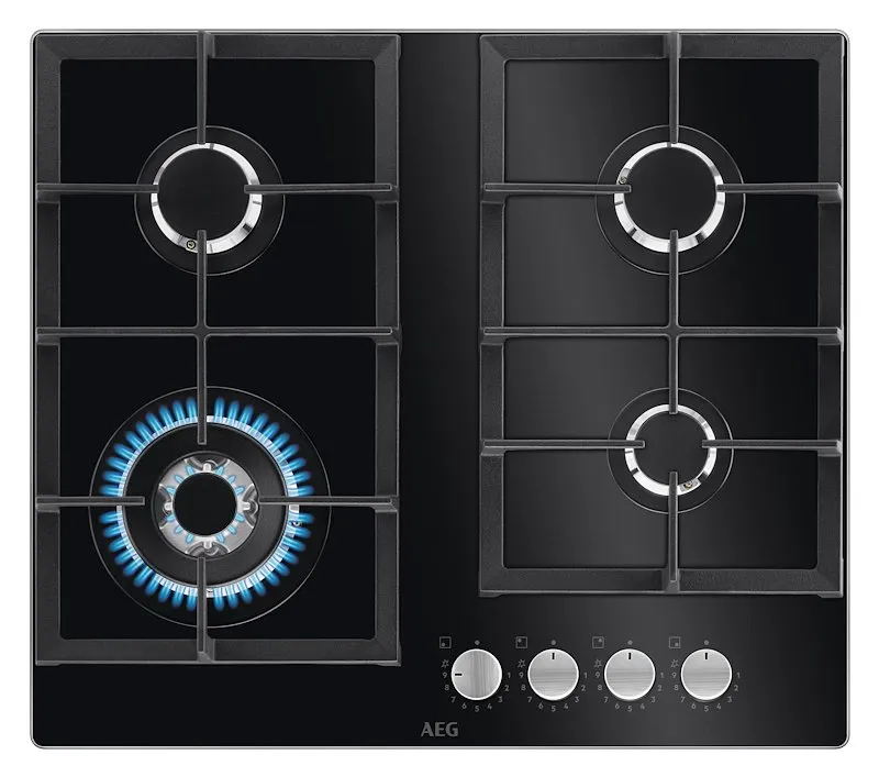 Aeg Piano cottura gas Hkb64420nb Nero/Gas on glass - immagine 1
