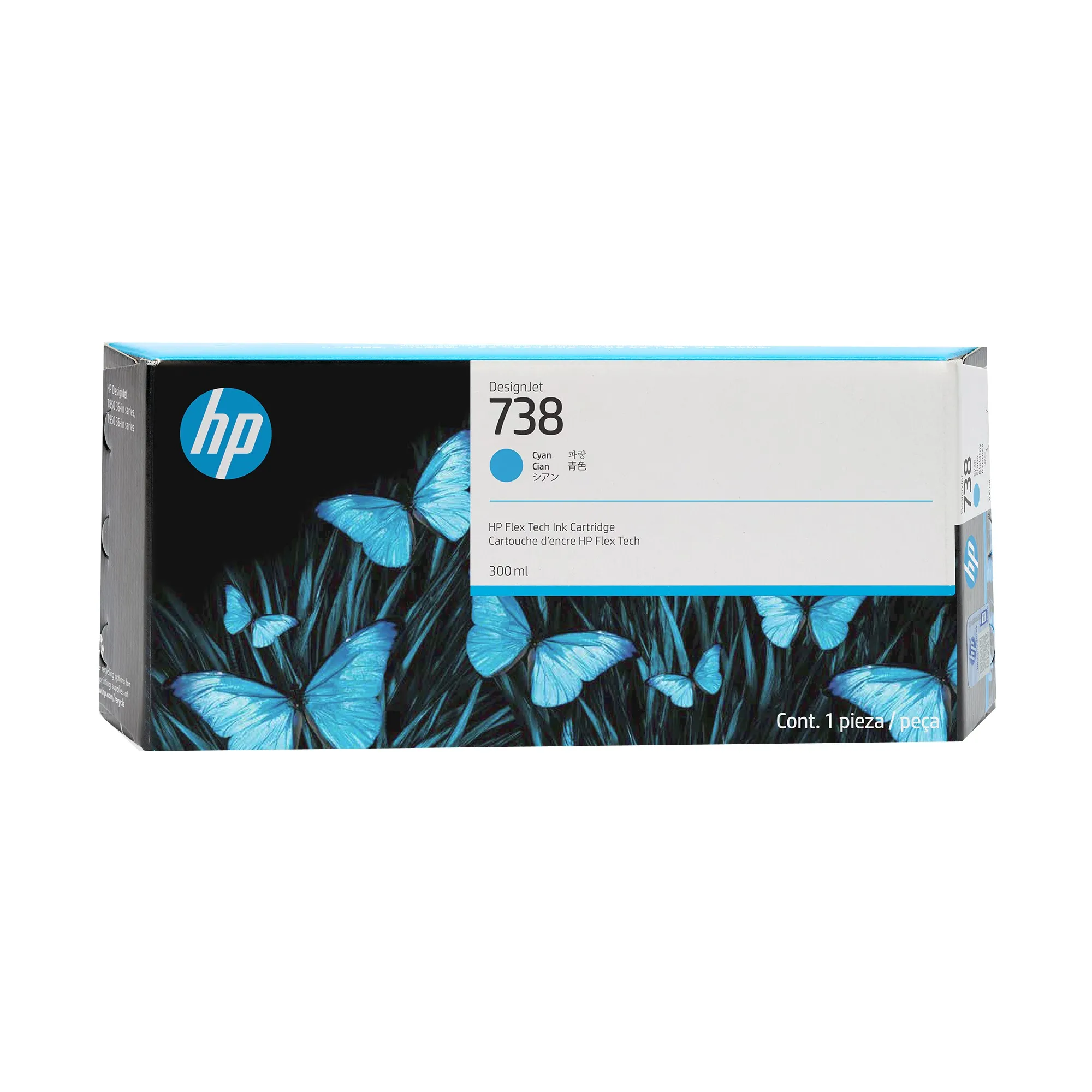 HP Cartuccia d'inchiostro ciano 676M6A 738 300ml - immagine 1
