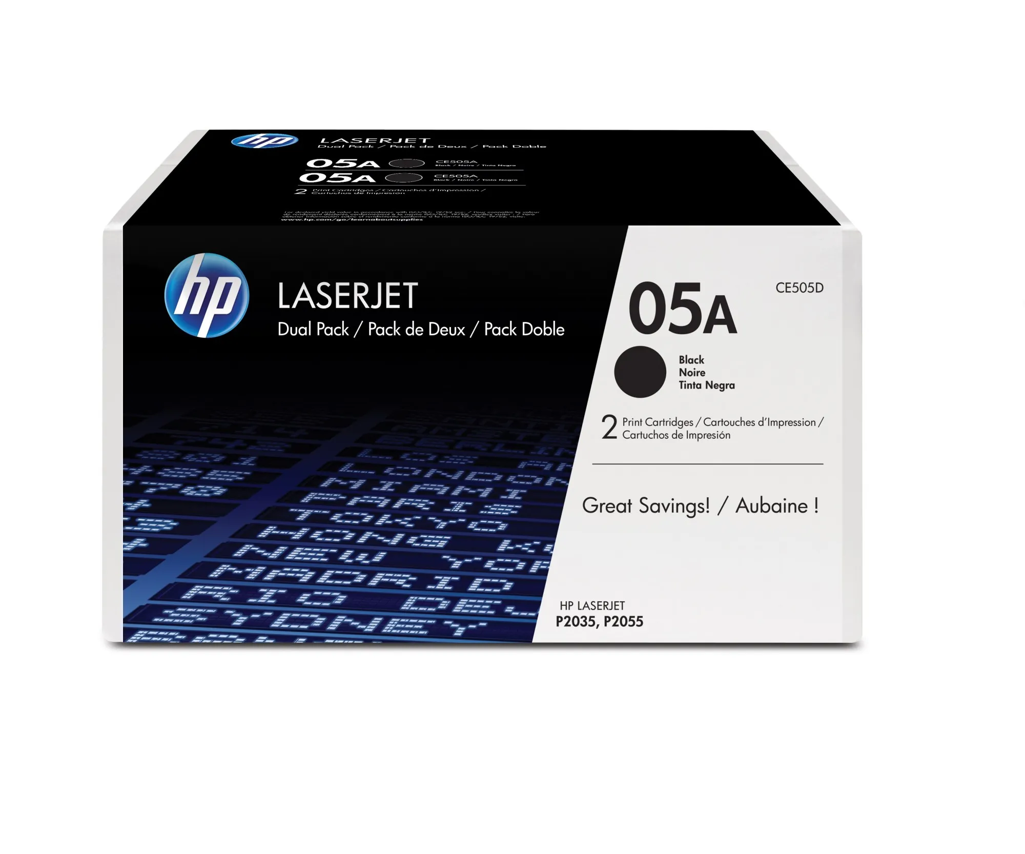 ORIGINALE HP Multipack nero CE505D 05A Confezione doppia da 2.300 pag. cad. - immagine 1