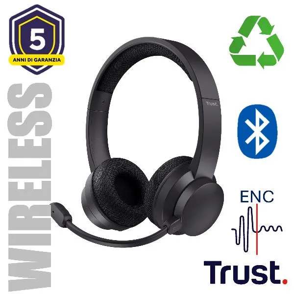 Trust Ayda Wireless Enc PC Headset 25463TRS - immagine 1