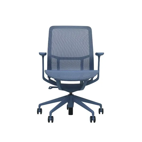 Sedia da ufficio Cromad Gama Sense Elegance - Pistone a gas di grado 4 - Schienale ergonomico - Rete elastica 3D traspirante - Braccioli regolabili - Blu - immagine 1