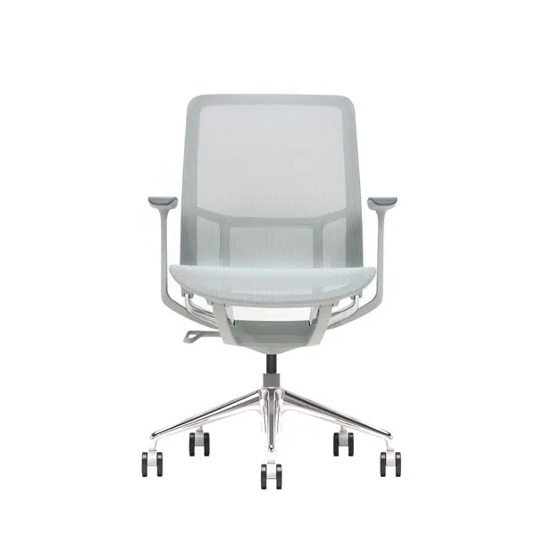 Sedia da ufficio Cromad Gama Sense Elegance - Pistone a gas di grado 4 - Schienale ergonomico - Rete elastica 3D traspirante - Braccioli regolabili - Grigio - immagine 1