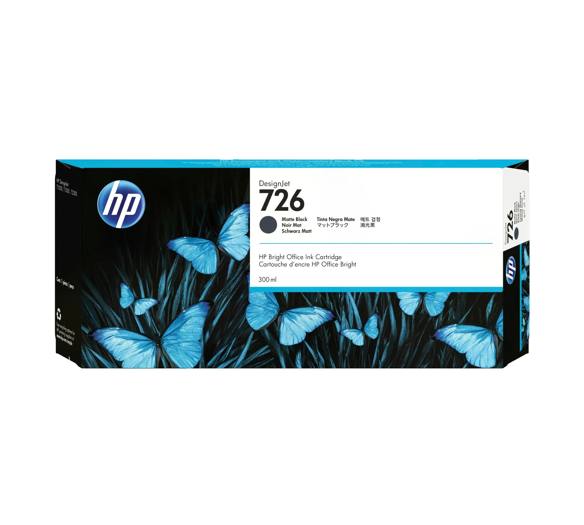 ORIGINALE HP Cartuccia d'inchiostro Nero (opaco) CH575A 726 300ml - immagine 1