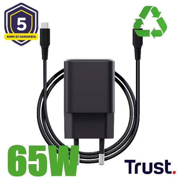 Trust Maxo Ultra-Small 65W Usb-C Gan Charger 26046 - immagine 1