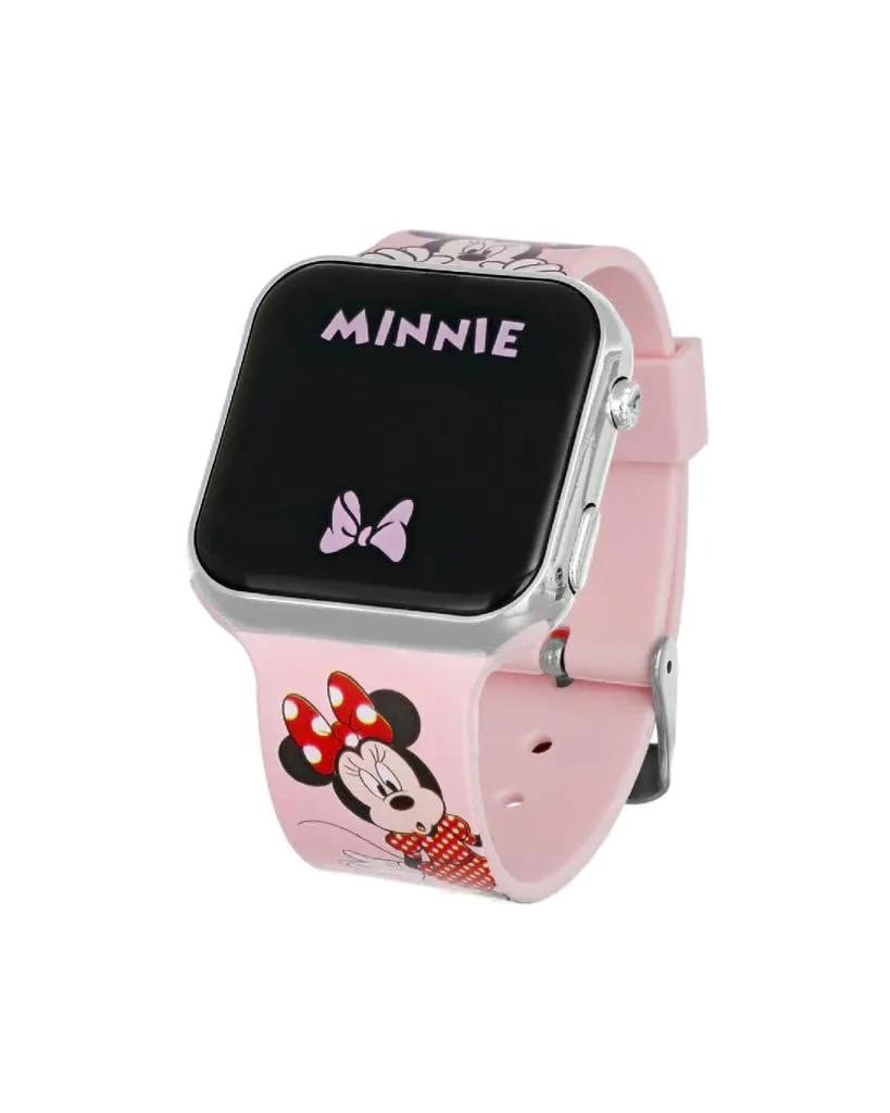 CARTOON Orologio da polso digitale Minnie Mouse con schermo a led, cinturino in silicone per bambine - immagine 2