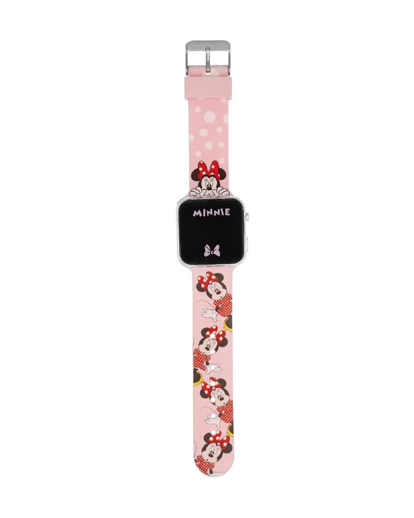 CARTOON Orologio da polso digitale Minnie Mouse con schermo a led, cinturino in silicone per bambine - immagine 3