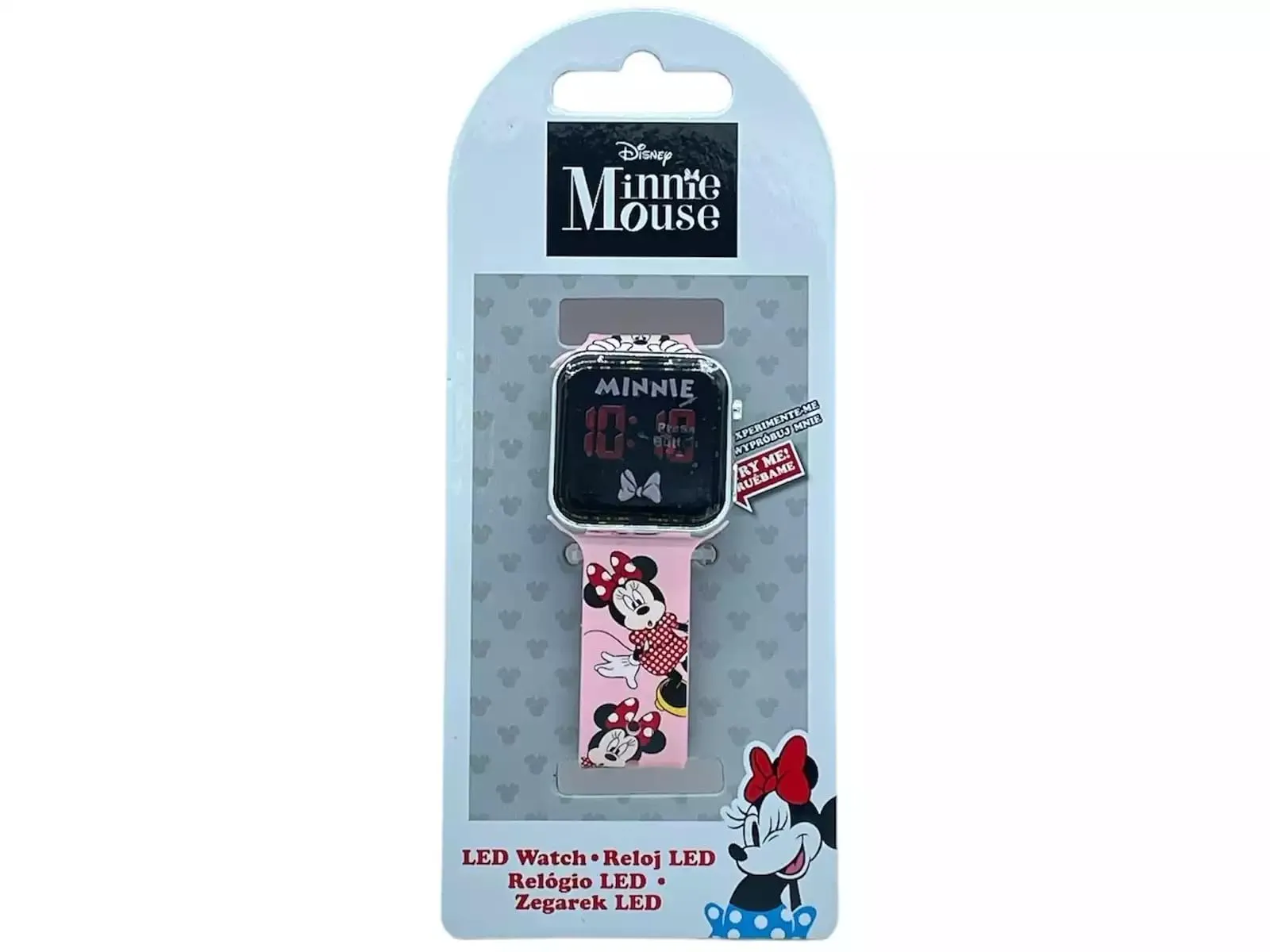 CARTOON Orologio da polso digitale Minnie Mouse con schermo a led, cinturino in silicone per bambine - immagine 5