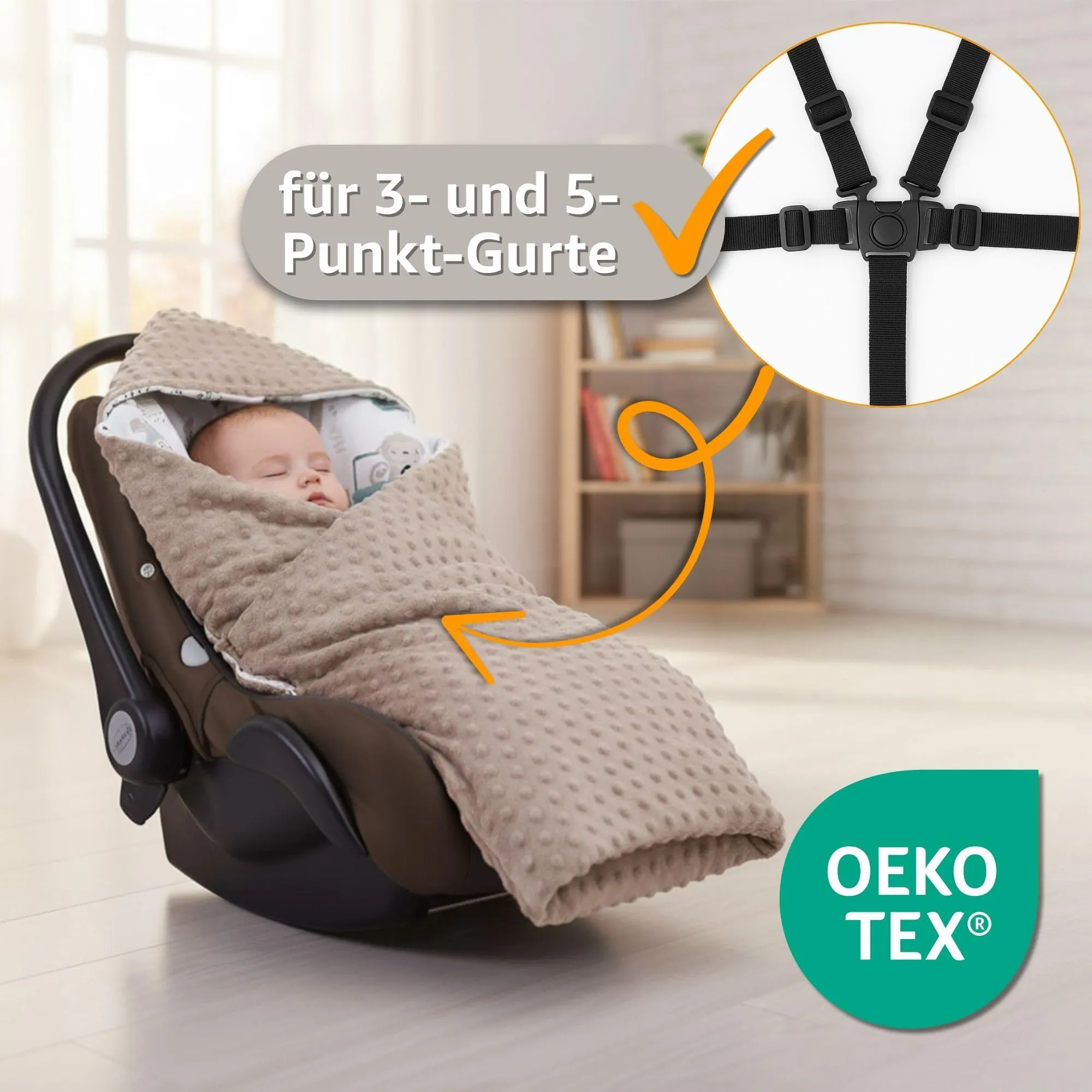 Copertina Minky passeggino neonato tutto l'anno 90×90 cm - immagine 5