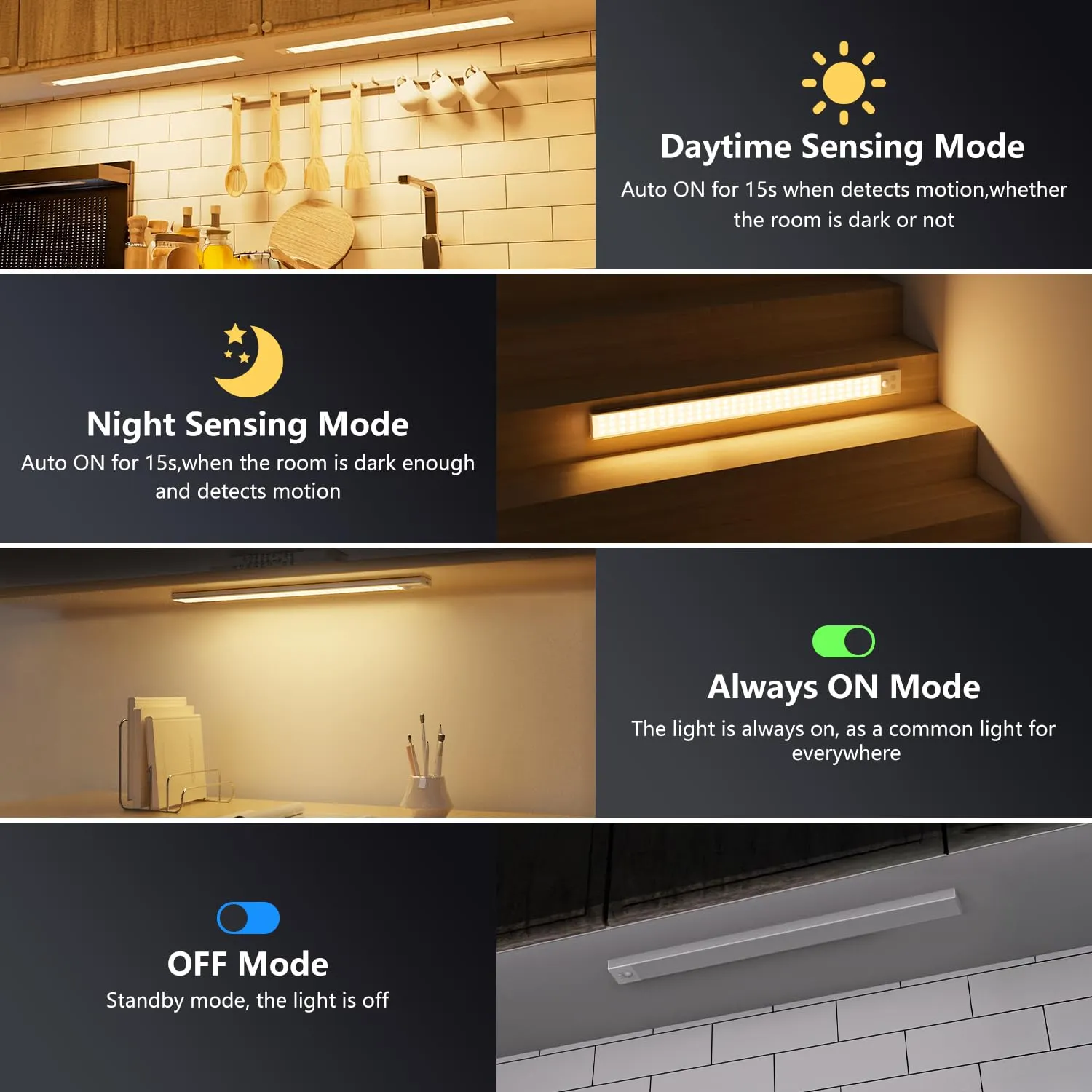 OUILA Luce Armadio LED con Sensore di Movimento Luci Sottopensile Cucina - immagine 2
