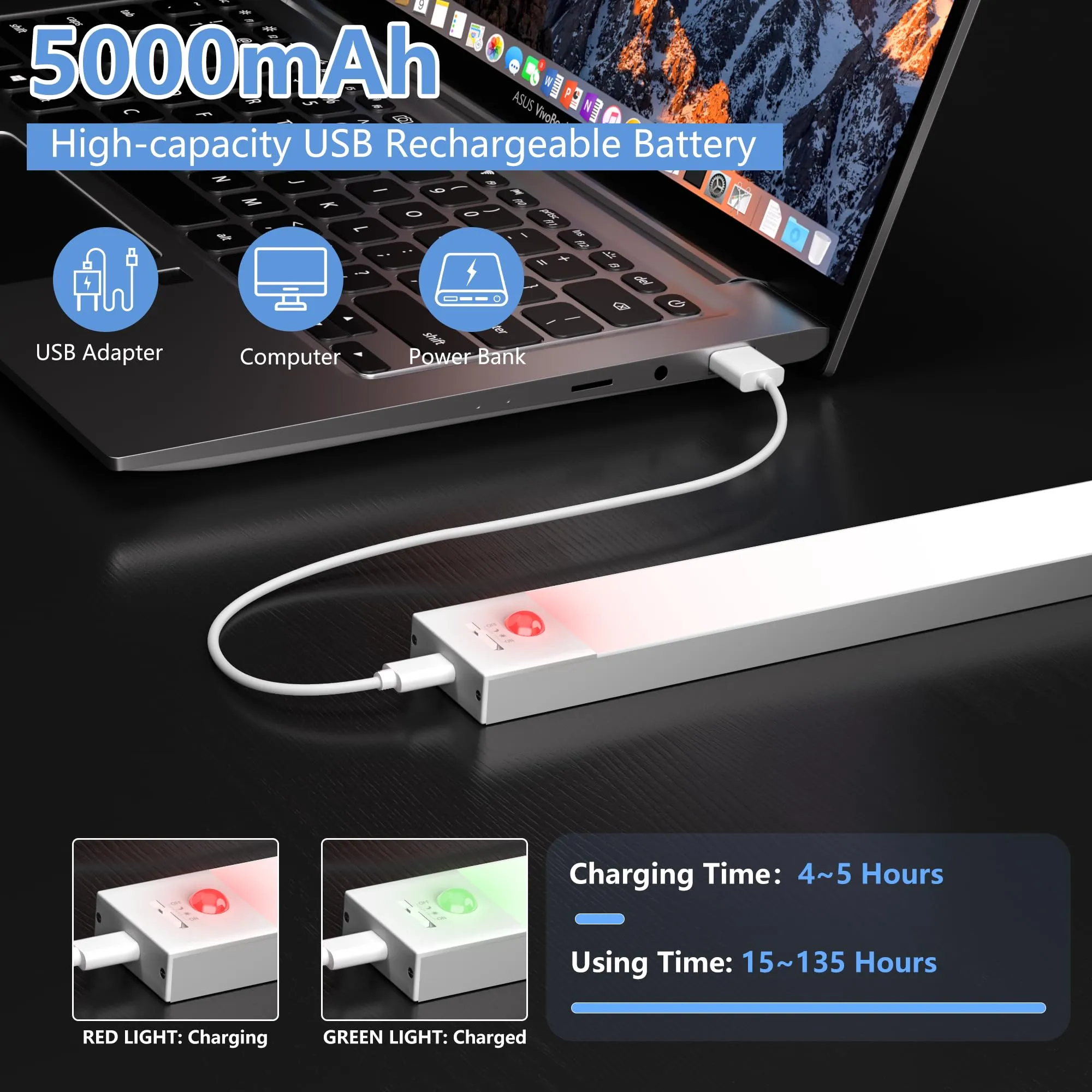 OUILA Luce Armadio LED con Sensore di Movimento Luci Sottopensile Cucina - immagine 4