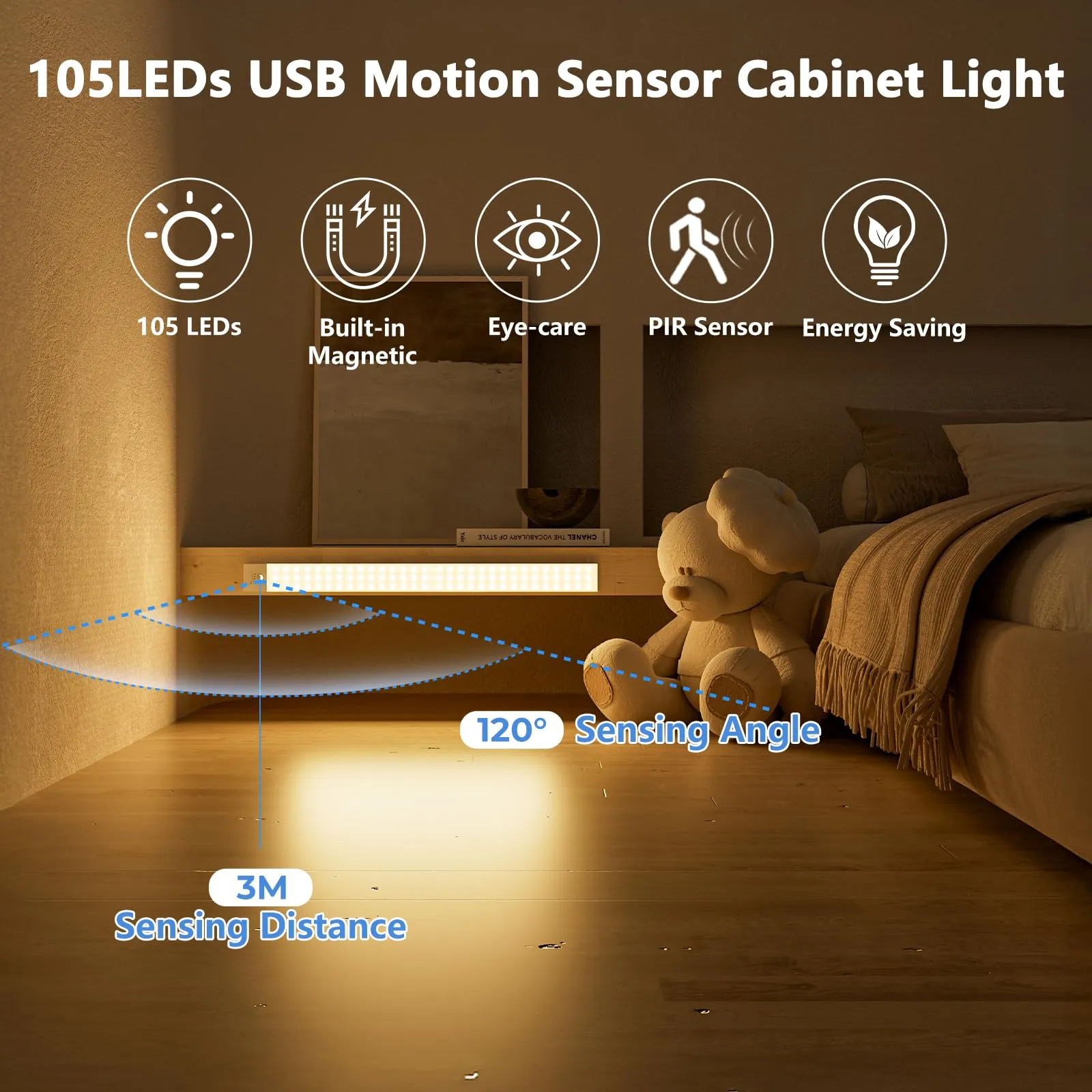 OUILA Luce Armadio LED con Sensore di Movimento Luci Sottopensile Cucina - immagine 5