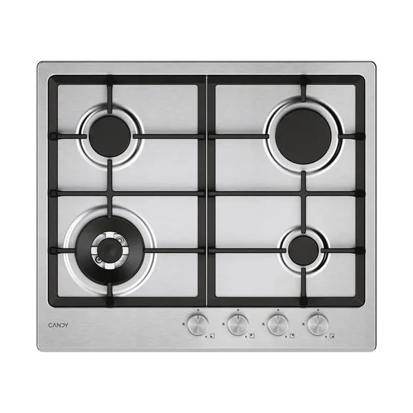 Candy Piano Cottura Moderna Gas 4 Fuochi Comandi Frontali 60cm Inox 33803487 - immagine 1