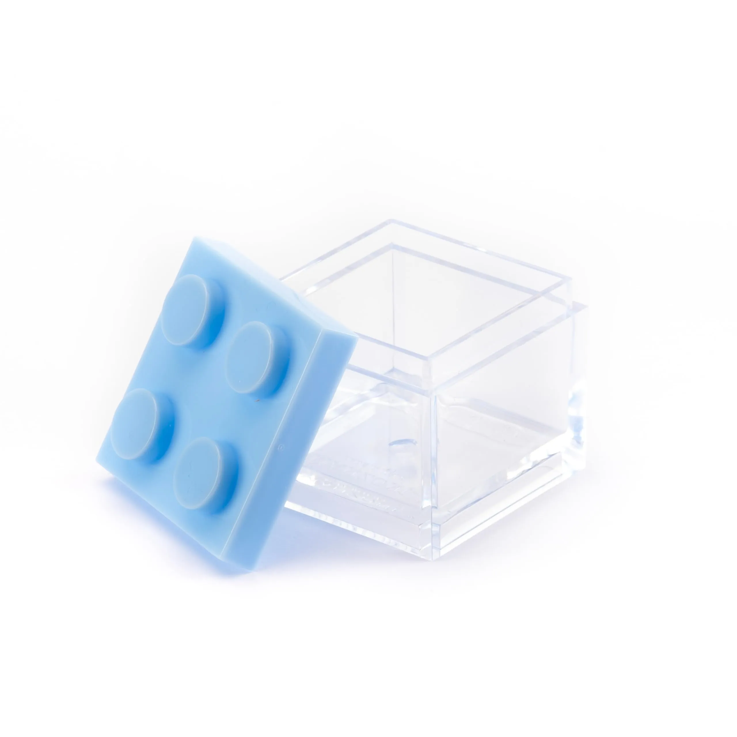 Manzoni Home - Contenitori Mattoncino - Set da 24 Pezzi colore Azzurro - Ideali come Bomboniere per Battesimo e Decorazioni Creative - Made in Italy - immagine 2