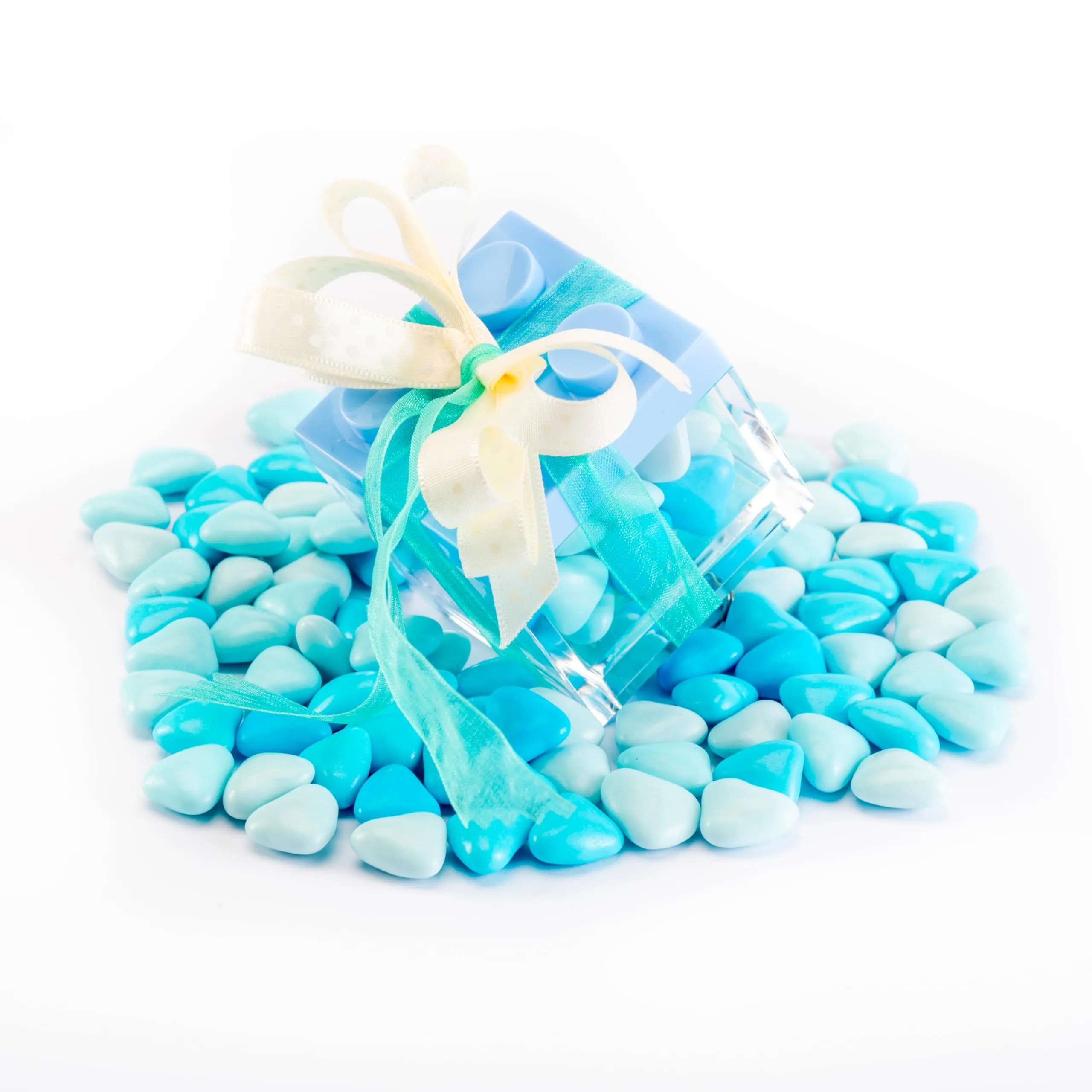 Manzoni Home - Contenitori Mattoncino - Set da 24 Pezzi colore Azzurro - Ideali come Bomboniere per Battesimo e Decorazioni Creative - Made in Italy - immagine 5